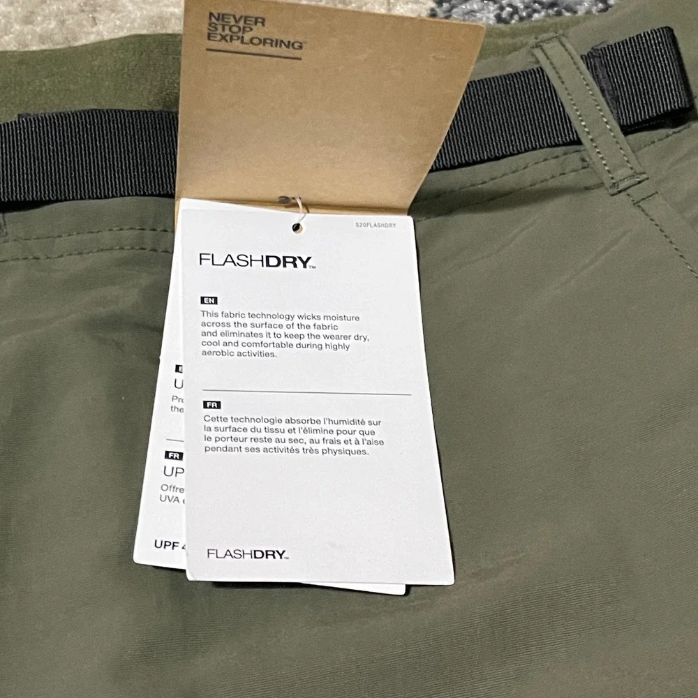 The North Face Paramount Trail Convertible Pants Mens 40x32 Green Hiking UPF New